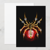 Steampunk-Spinne auf Schwarz Save The Date (Vorne/Hinten)
