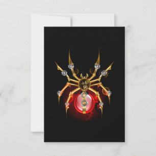 Steampunk-Spinne auf Schwarz Save The Date