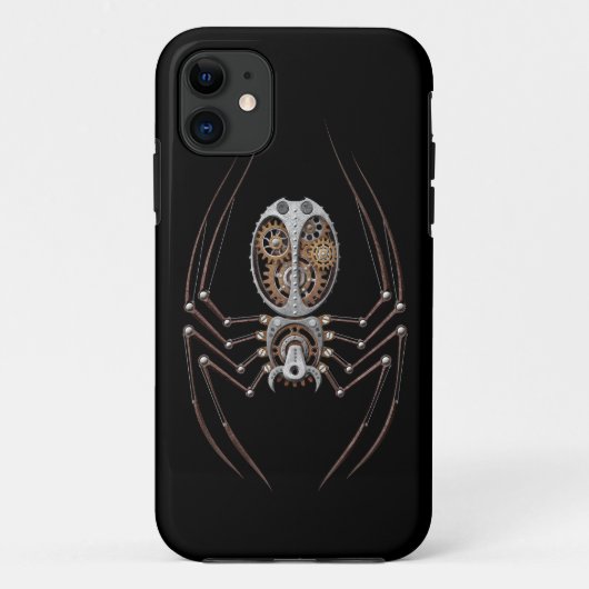 Steampunk Spinne auf Schwarzem Case-Mate iPhone Hülle (Rückseite)