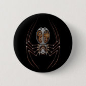 Steampunk Spinne, schwarzer Hintergrund Button (Vorderseite)