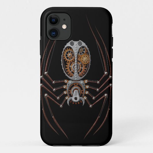 Steampunk Spinne, schwarzer Hintergrund Case-Mate iPhone Hülle (Rückseite)