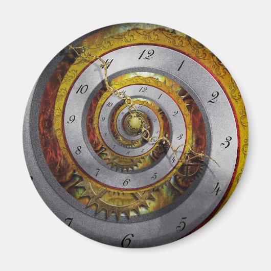 Steampunk - Spiral - Unendliche Zeit Magnet (Vorne)