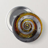 Steampunk - Spirale - Unendliche Zeit Button (Vorne & Hinten)