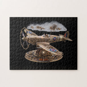 Steampunk Spitfire Mechanisches Kampfflugzeug Puzzle