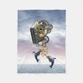 Steampunk-Springdelfine Fleecedecke (Vorderseite)