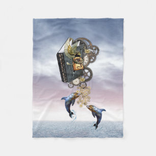 Steampunk-Springdelfine Fleecedecke