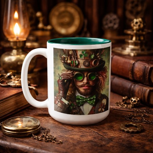 Steampunk St. Patrick Zweifarbige Tasse