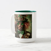 Steampunk St. Patrick Zweifarbige Tasse (Vorderseite Links)