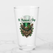 Steampunk St Patrick's Day Drink Up Glas (Rückseite)