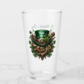 Steampunk St Patrick's Day Drink Up Glas (Vorderseite)