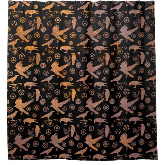 Steampunk-Stahlgetriebe Duschvorhang (Vorderseite)