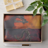 Steampunk Steam Lettering Amid Flames Seidenpapier (Geschenk)