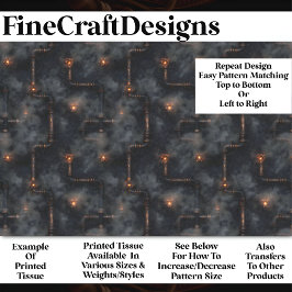 Steampunk-Steam & Pipes Dark Muster BN6 Decoupage Seidenpapier