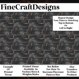 Steampunk-Steam & Pipes Dark Muster BN7 Decoupage Seidenpapier