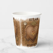 Steampunk Steam Powered Heart Pappbecher (Rückseite)