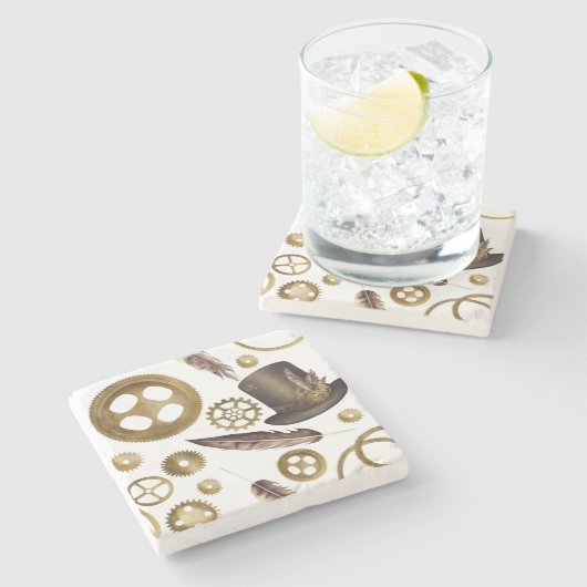 Steampunk Steinuntersetzer (Seitenansicht)