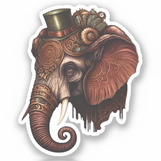 Steampunk-Sticker Aufkleber (Vorderseite)