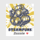 Steampunk Stickers – Vintage Art Squared Stickers Aufkleber (Blatt)