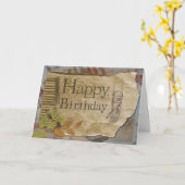 Steampunk-Stil Geburtstagsgrüße Karte (Gelbe Blume)