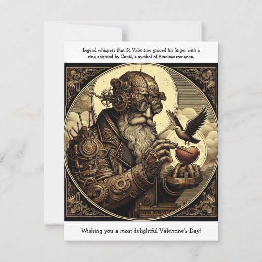 Steampunk-Stil St. Valentine-Legende Mitteilungskarte (Vorderseite)
