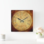 Steampunk-Stilrost   Quadratische Wanduhr (Zuhause)