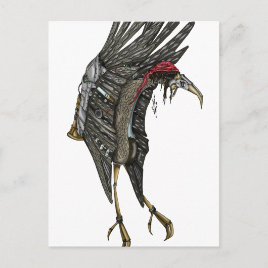 Steampunk Stork Postkarte (Vorderseite)