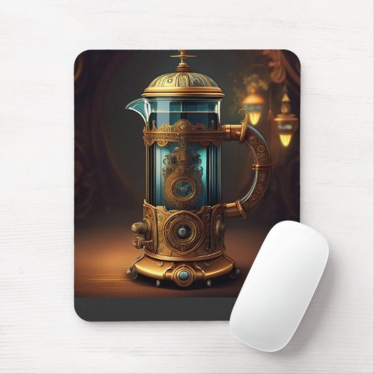 Steampunk Style French Press Mousepad (Mit Mouse)