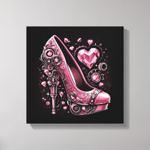 Steampunk Style Pink Stilettos Leinwanddruck