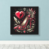 Steampunk Style Red Stiletto High Heels Leinwanddruck (Insitu (Holzboden))