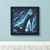 Steampunk Style Stiletto High Heel Leinwanddruck (Insitu (Holzboden))