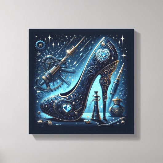 Steampunk Style Stiletto High Heel Leinwanddruck (Vorderseite)