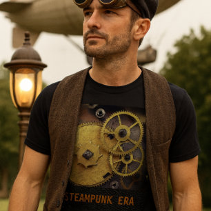 Steampunk Style Uhrenzahnräder T-Shirt, Herren T-Shirt