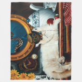 Steampunk Submarine Cat Tee Fleecedecke (Vorderseite)