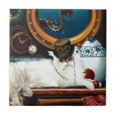 Steampunk Submarine Cat Tee Fliese (Vorderseite)