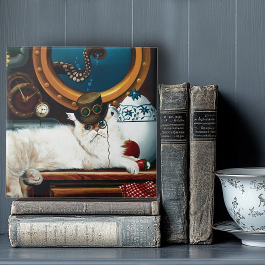 Steampunk Submarine Cat Tee Fliese