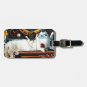 Steampunk Submarine Cat Tee Gepäckanhänger (Vorderseite horizontal)