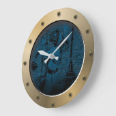 Steampunk Submarine Porthole SCUBA Diver Große Wanduhr (Winkel)