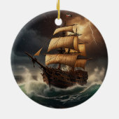 Steampunk Submersible Ocean Liner Keramik Ornament (Hinten)