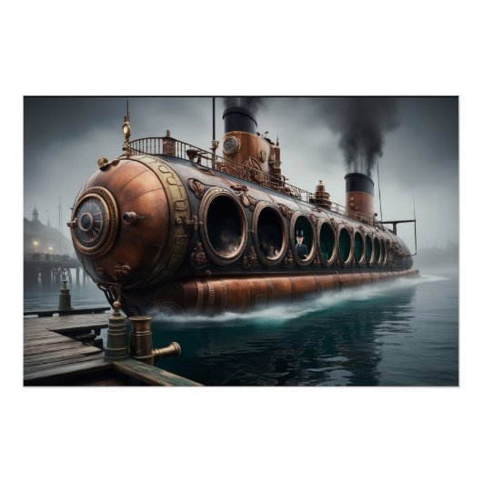 Steampunk Submersible Ocean Liner Poster (Vorderseite)