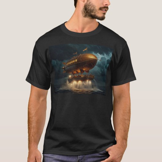Steampunk Submersible Ocean Liner T-Shirt (Vorderseite)