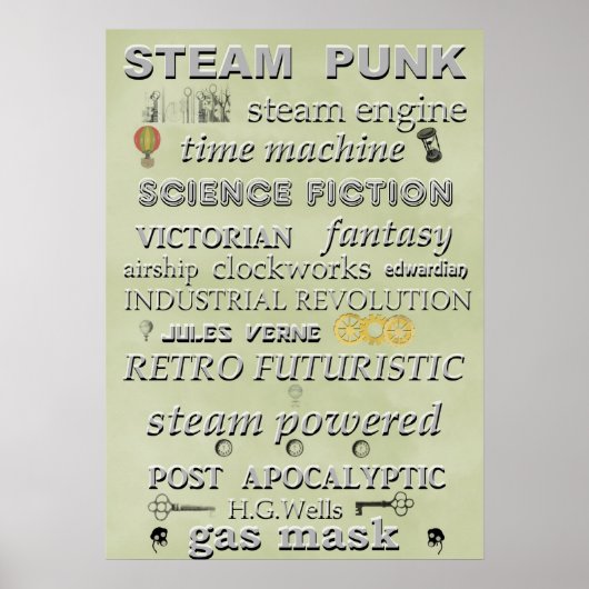 Steampunk Subway Art Poster (Vorne)