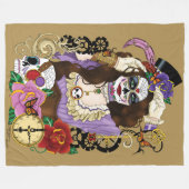 Steampunk Sugar Skull Fleecedecke (Vorderseite (Horizontal))