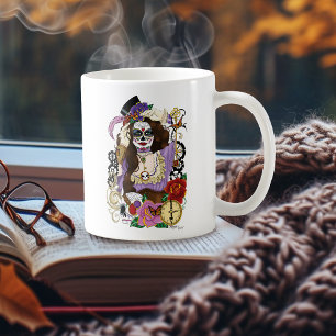 Steampunk Sugar Skull Kaffeetasse