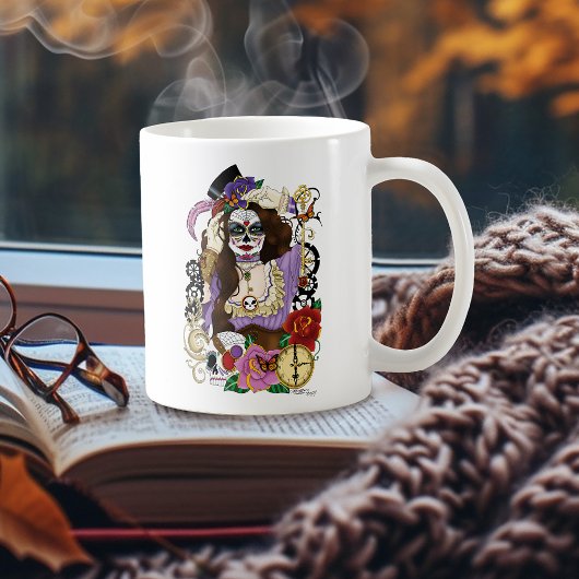 Steampunk Sugar Skull Kaffeetasse