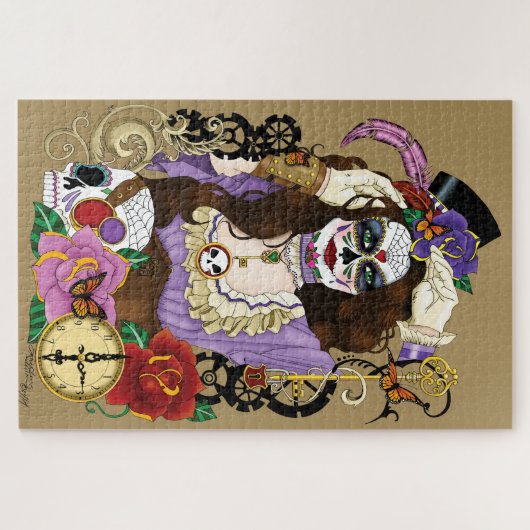 Steampunk Sugar Skull Puzzle (Horizontal)