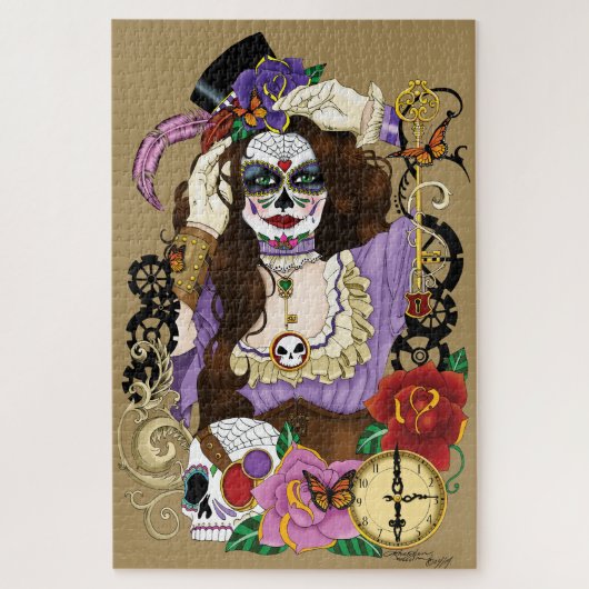 Steampunk Sugar Skull Puzzle (Vertikal)