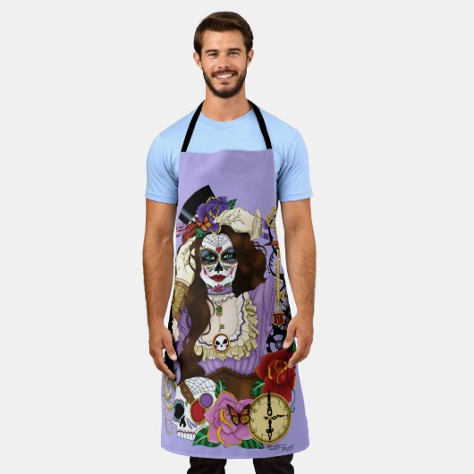 Steampunk Sugar Skull Schürze (Getragen)