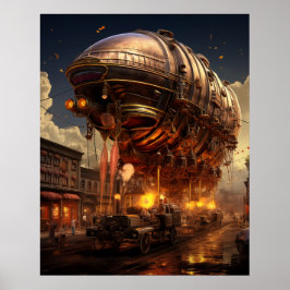 Steampunk Sunset Boulevard: Zeppelin Street Parade Poster