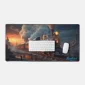 Steampunk Sunset Express für kreative Minds Schreibtischunterlage (Tastatur & Maus)