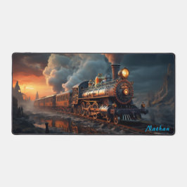 Steampunk Sunset Express für kreative Minds Schreibtischunterlage
